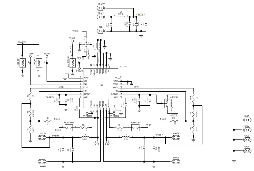 Schéma - Analog Devices / Maxim Integrated Kit d’évaluation MAX20457